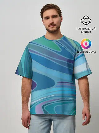Мужская футболка оверсайз / Морская волна