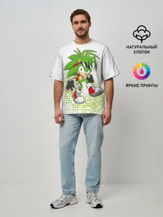 Мужская футболка оверсайз / Sonic