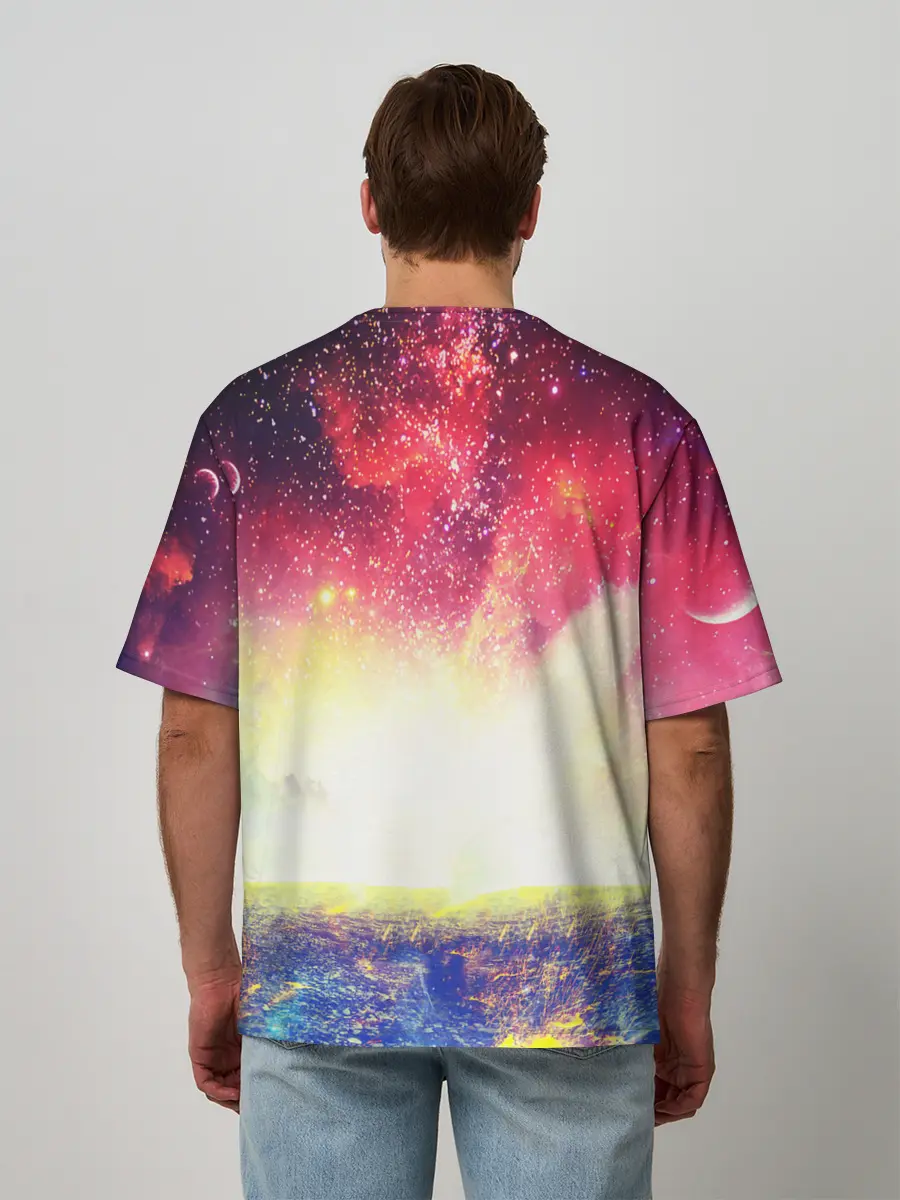 Мужская футболка оверсайз / КОСМИЧЕСКИЙ АРТ