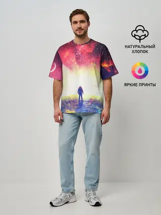 Мужская футболка оверсайз / КОСМИЧЕСКИЙ АРТ