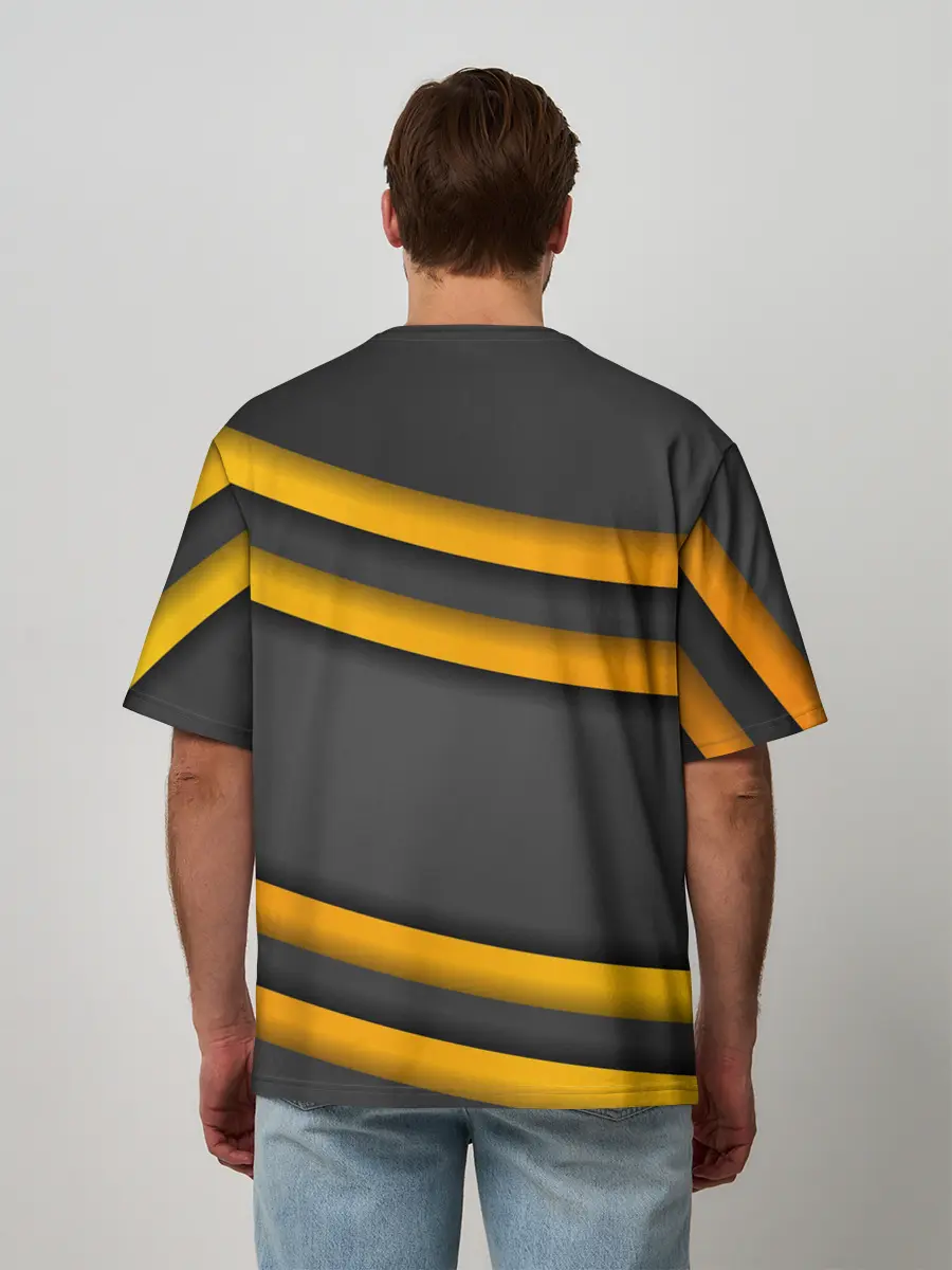 Мужская футболка оверсайз / Желтые полосы