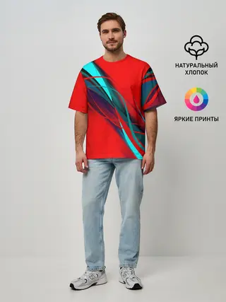 Мужская футболка оверсайз / GEOMETRY STRIPES