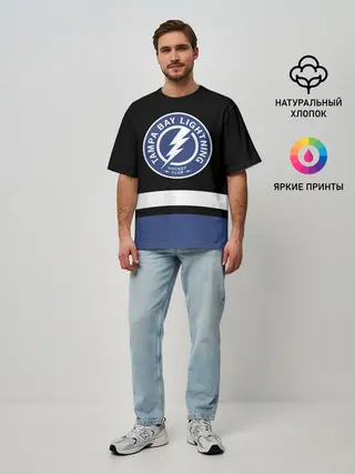 Мужская футболка оверсайз / Тампа-Бэй Лайтнинг