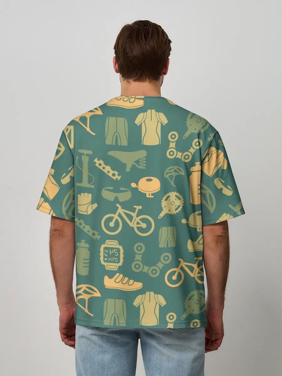 Мужская футболка оверсайз / Велосипедист