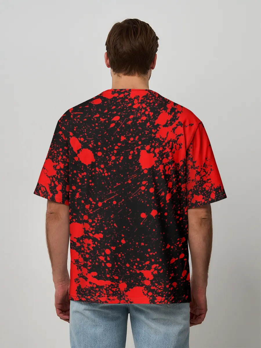 Мужская футболка оверсайз / MONOKUMA / МОНОКУМА BLOOD
