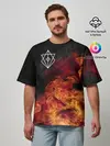 Мужская футболка оверсайз / В огне