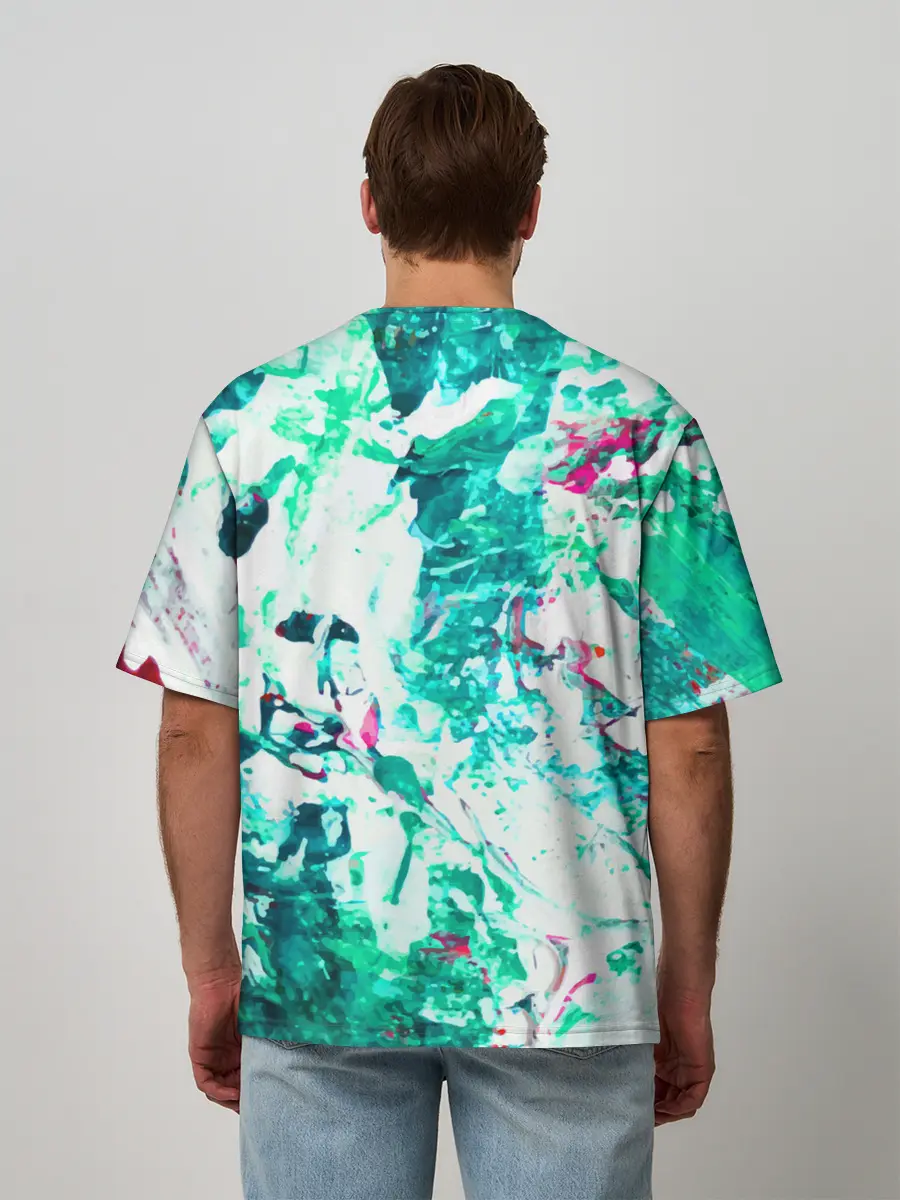 Мужская футболка оверсайз / Берюза Морской