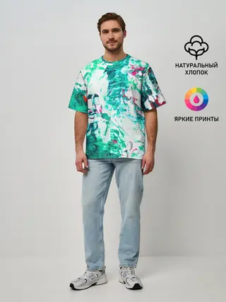 Мужская футболка оверсайз / Берюза Морской