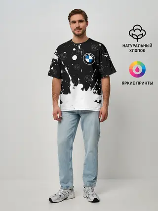 Мужская футболка оверсайз / BMW / БМВ