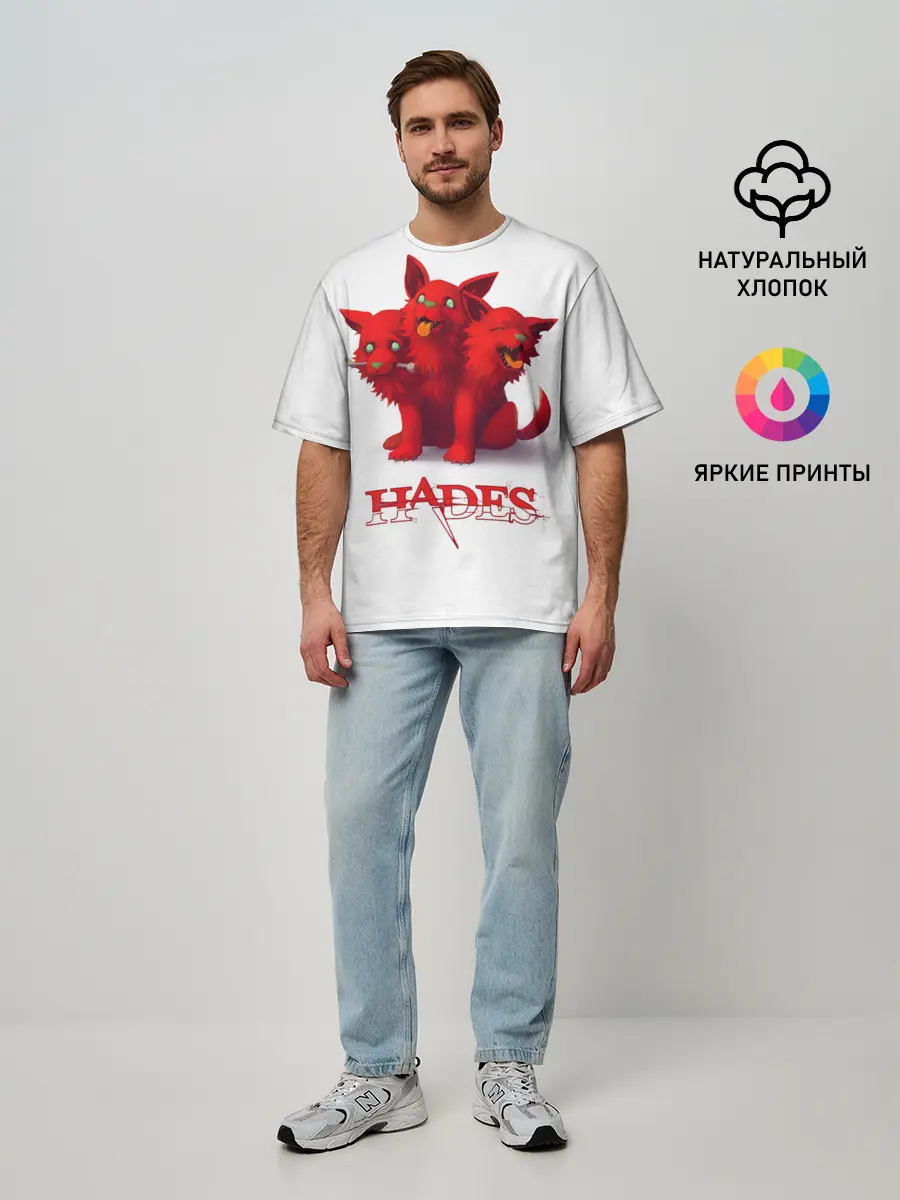 Мужская футболка оверсайз / Hades wolf