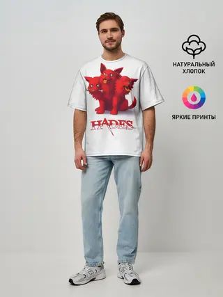 Мужская футболка оверсайз / Hades wolf