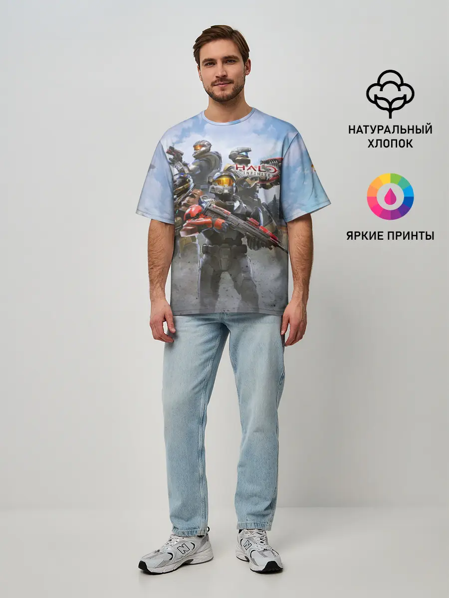 Мужская футболка оверсайз / Halo Infinite