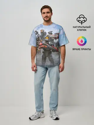 Мужская футболка оверсайз / Halo Infinite