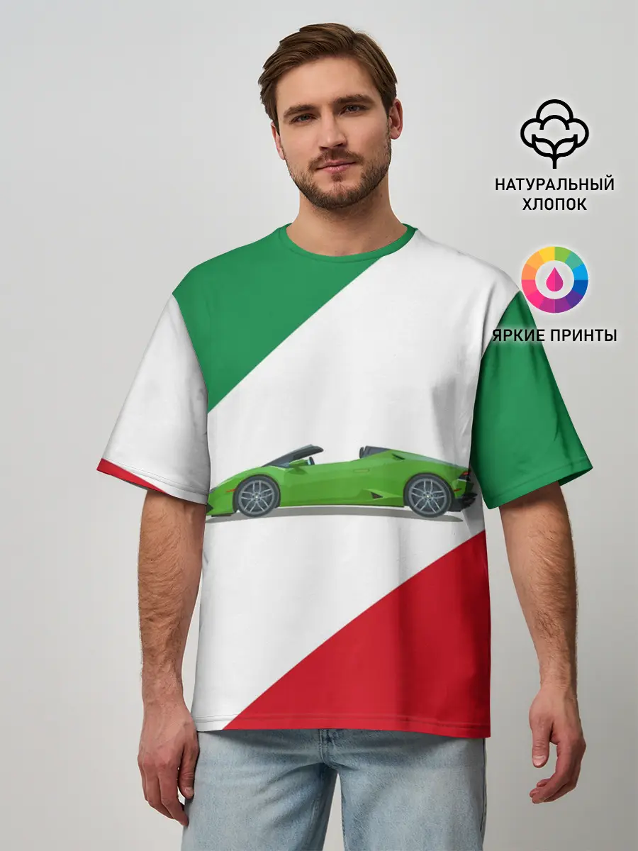 Мужская футболка оверсайз / Lamborghini