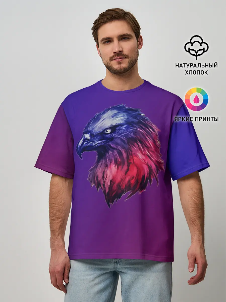 Мужская футболка оверсайз / Вольная птица