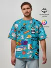 Мужская футболка оверсайз / Детское граффити