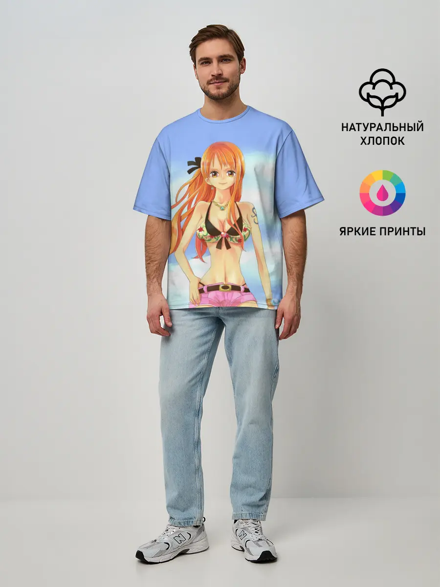 Мужская футболка оверсайз / Рыжая Нами