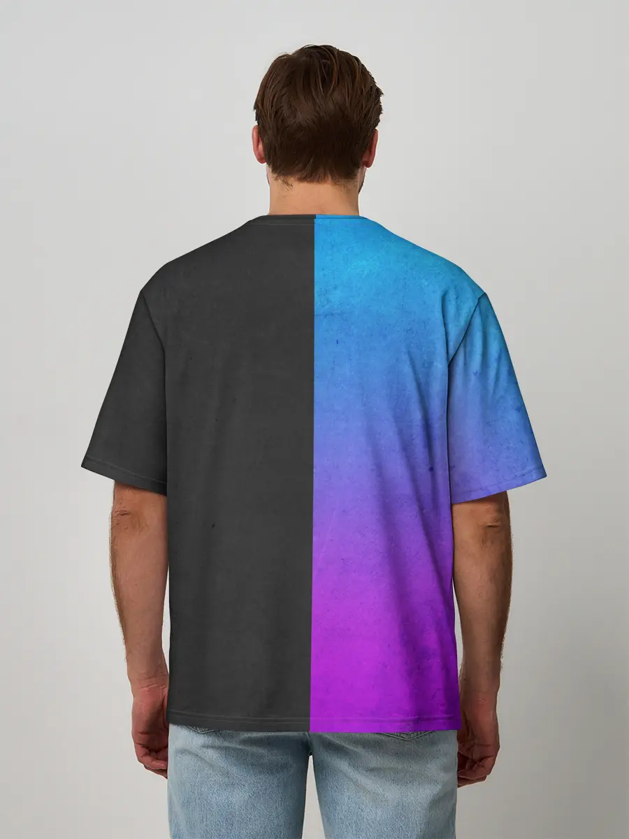 Мужская футболка оверсайз / Gradient emoji