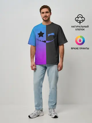 Мужская футболка оверсайз / Gradient emoji