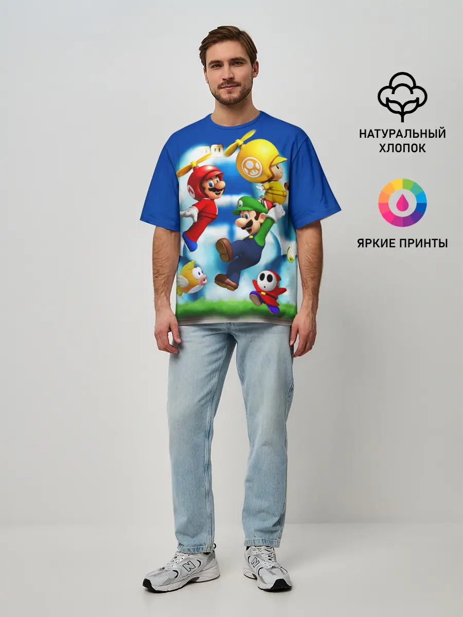 Мужская футболка оверсайз / SuperFlyMario