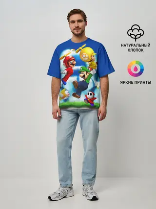 Мужская футболка оверсайз / SuperFlyMario