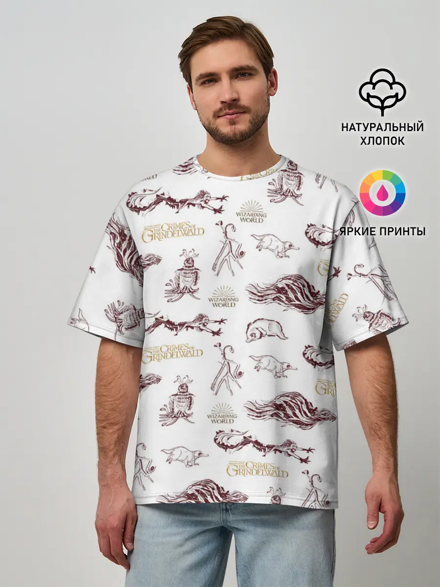 Мужская футболка оверсайз / Fantastic Beasts