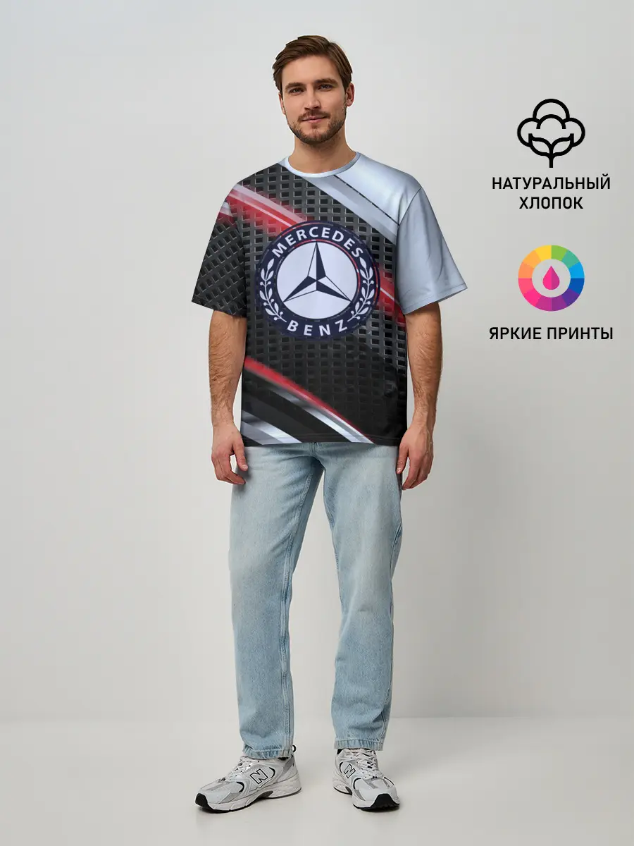 Мужская футболка оверсайз / MERCEDES high speed collection