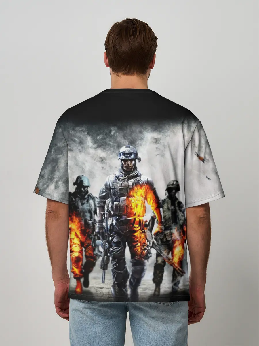 Мужская футболка оверсайз / Battlefield | Батлфилд