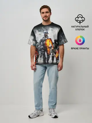 Мужская футболка оверсайз / Battlefield | Батлфилд