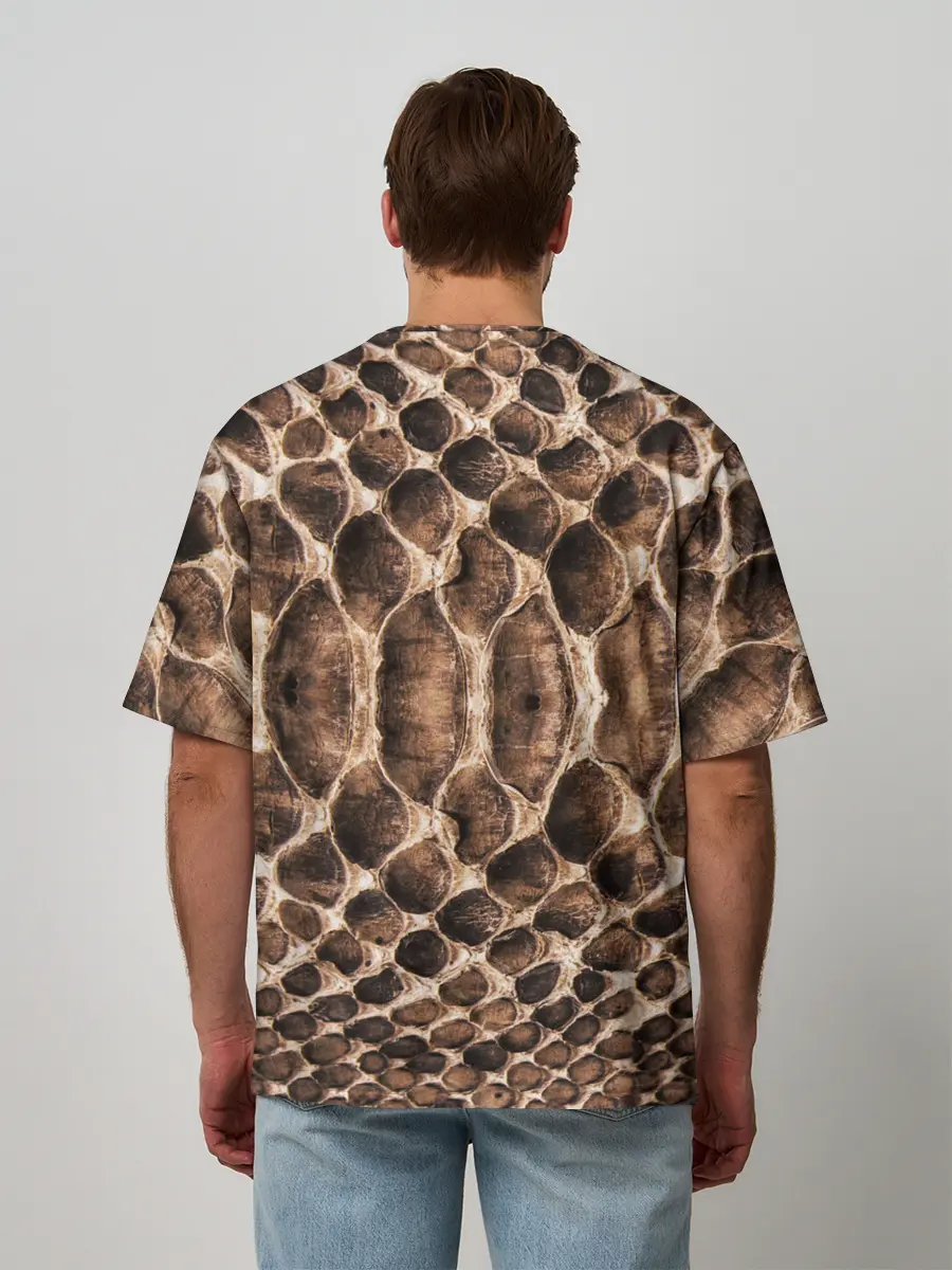 Мужская футболка оверсайз / Snake Skin