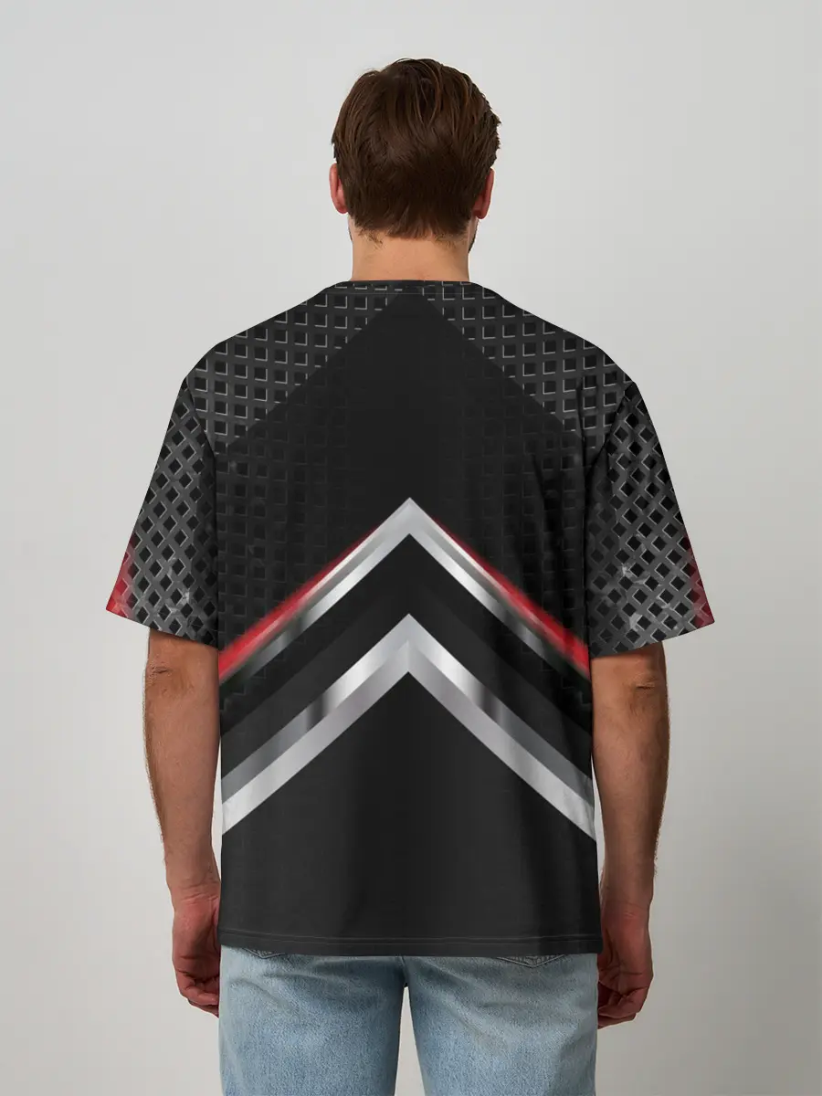 Мужская футболка оверсайз / Volvo abstract line