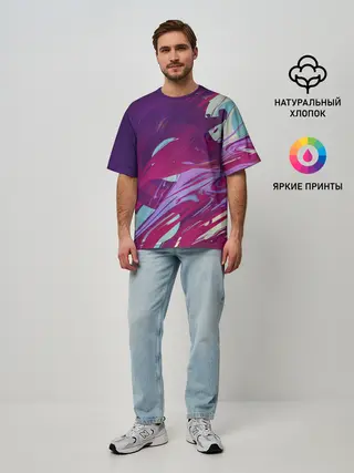 Мужская футболка оверсайз / Мощный градиент