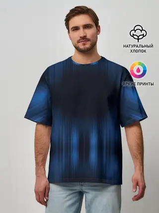 Мужская футболка оверсайз / НЕОНОВЫЙ ДОЖДЬ