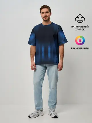 Мужская футболка оверсайз / НЕОНОВЫЙ ДОЖДЬ