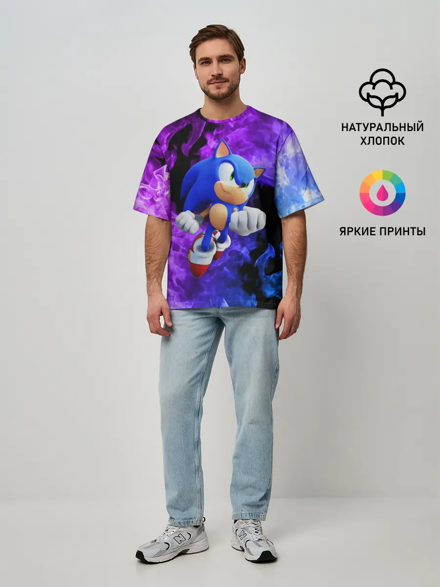 Мужская футболка оверсайз / SONIC