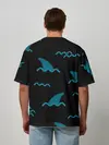 Мужская футболка оверсайз / Плавники акул