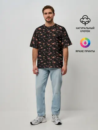 Мужская футболка оверсайз / Фламинго