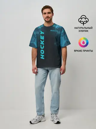 Мужская футболка оверсайз / HOCKEY