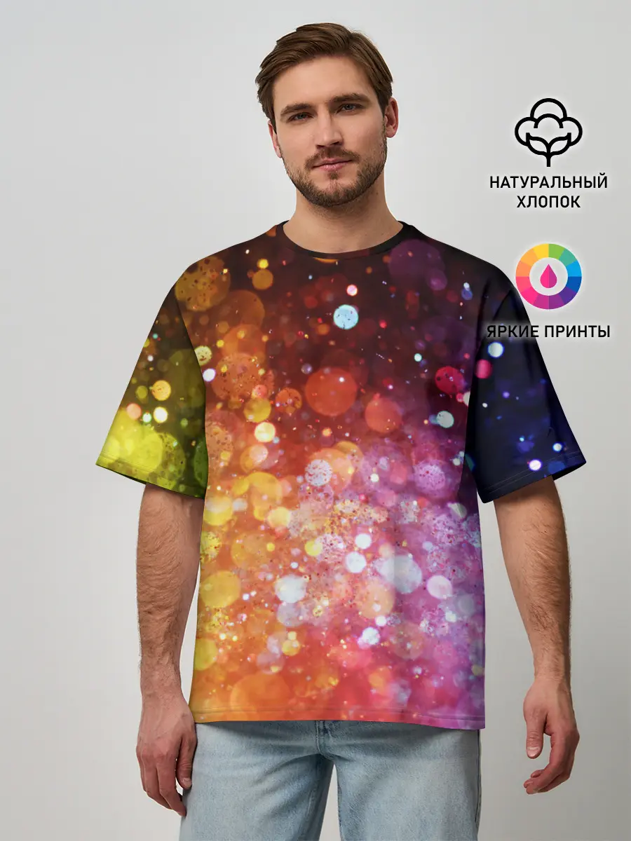 Мужская футболка оверсайз / Боке