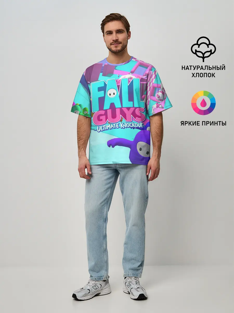 Мужская футболка оверсайз / Fall Guys