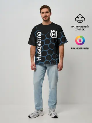 Мужская футболка оверсайз / HUSQVARNA / ХУСКВАРНА