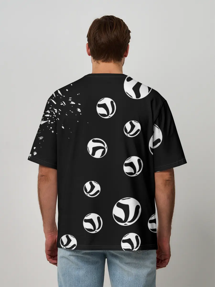 Мужская футболка оверсайз / Старшая Некома коты Haikyuu!!