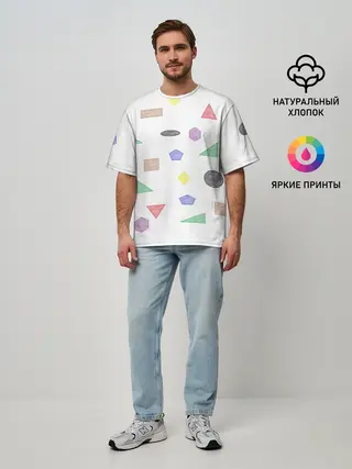 Мужская футболка оверсайз / Геометрия