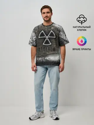 Мужская футболка оверсайз / Stalker Припять