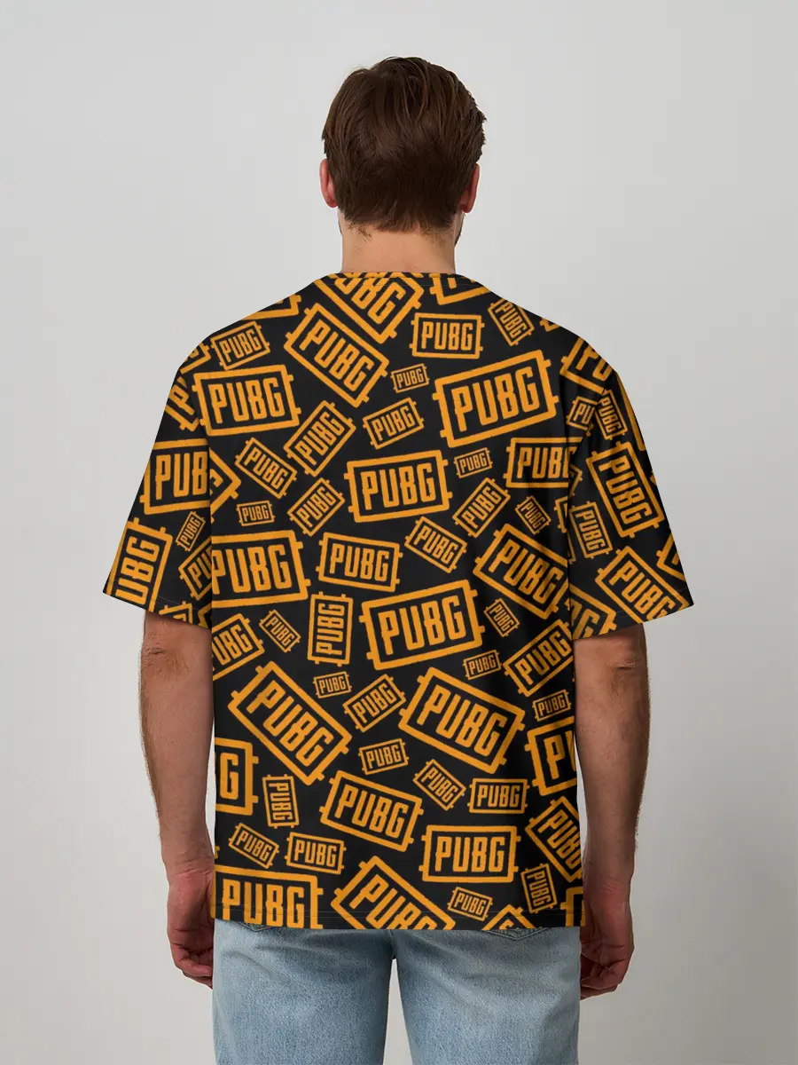Мужская футболка оверсайз / PUBG / ПАБГ / УЗОР