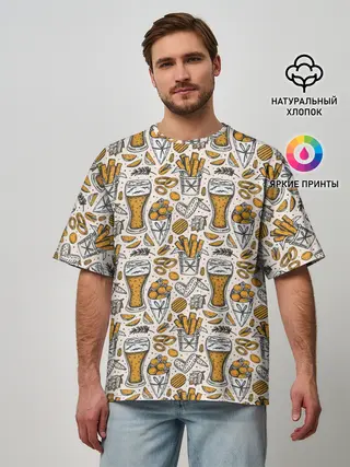 Мужская футболка оверсайз / Background Beer