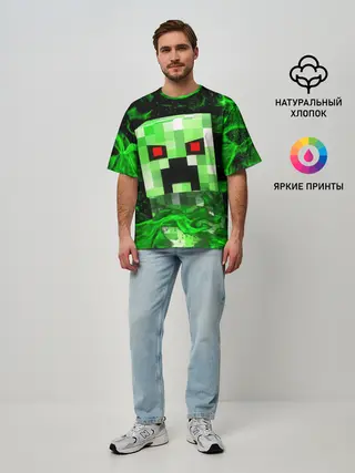 Мужская футболка оверсайз / MINECRAFT CREEPER
