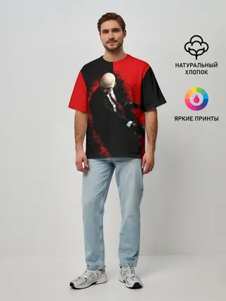 Мужская футболка оверсайз / Hitman splash