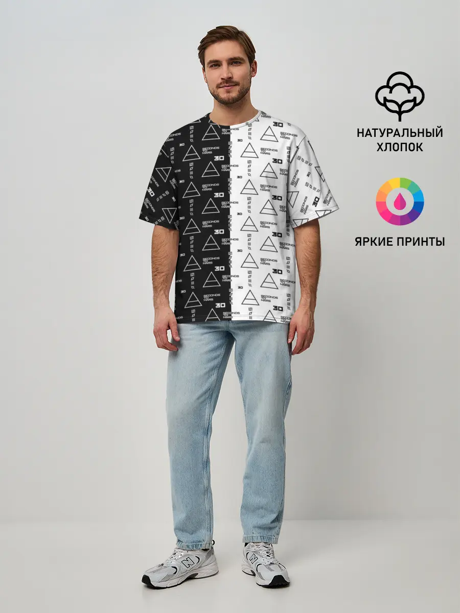 Мужская футболка оверсайз / 30 Seconds to Mars