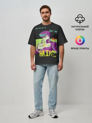Мужская футболка оверсайз / Приключения ДжоДжо Hair?!